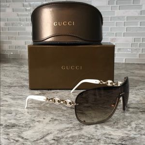Authentic Gucci Shield Sunglasses w/ swarovskis